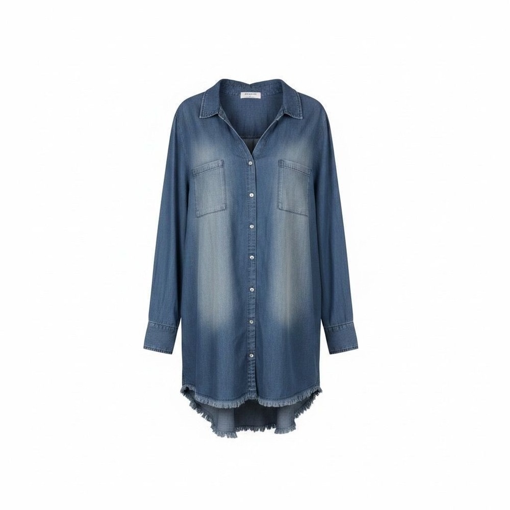 55 Zenana denim long tunic pearl snap sz 2X